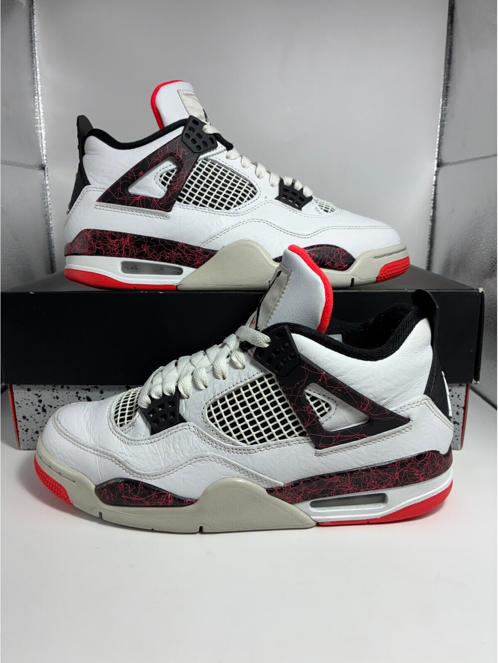 Size 8 - Jordan 4 Retro Pale Citron Bright Crimson Flight Nostalgia
